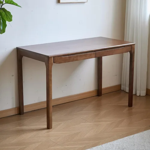 Vista 7 de Escritorio de madera maciza de 40"x24" con cajones, escritorio de escritura de madera para espacios pequeños, escritorios de oficina en casa