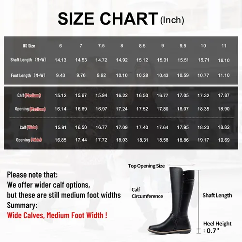 Vista 3 de Jeossy Botas altas hasta la rodilla 9655 para mujer, botas planas de equitación con hebilla y cremallera para mujer