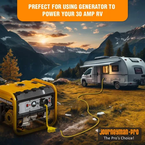 Vista 7 de Journeyman Pro - Adaptador de cable de alimentación para generador L5-30 o TT-30P a triple 5-15R, divisor de 30 A a 15A/110 V Cables