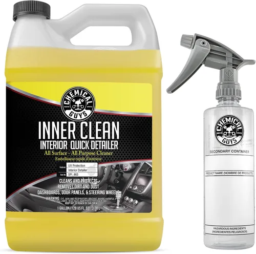 Vista 13 de Chemical Guys SPI_663_16 InnerClean Detallador y protector rápido de interiores (16 fl oz/473 ml), amarillo Spray-and-wipe detailer cleans and