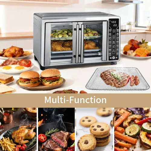 Vista 7 de Accesorios de repuesto para horno tostador Gourmia GTF7655 GTF7350 GTF7460, 3 en 1 bandeja cesta rack kit para Gourmia Digital Tostador Horno