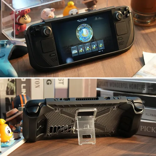 Vista 9 de DMaos Funda protectora para cubierta de vapor con soporte, TPU y cubierta de PC, absorción de impactos para accesorios de cubierta de vapor