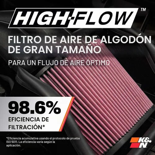 Vista 4 de Sistema de admisión de aire frío de alto rendimiento K&N, con filtro