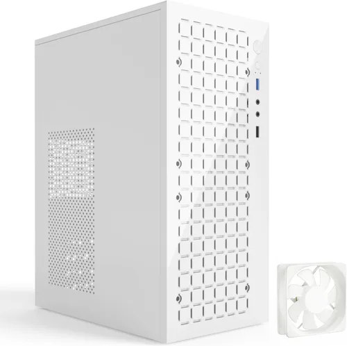 Vista 10 de TGDGAMER Caja Matx: Caja Micro ATX de Alto Flujo de Aire, Compatible con MATX, Mini-ITX, Caja Micro ATX delgada con Puerto I/O USB3.0x1, Negra