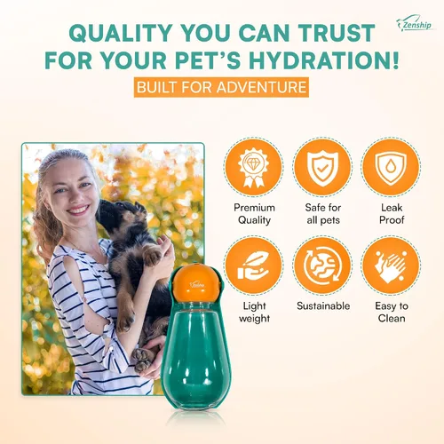 Vista 4 de Dispensador de botellas de agua plegable para perros con cuenco portátil