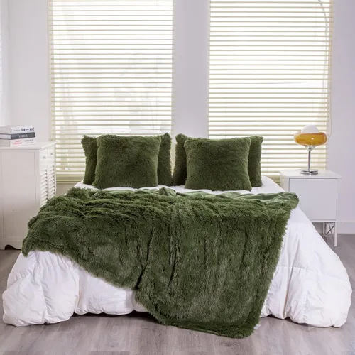 Vista 38 de YUSOKI manta de piel sintética extrasuave con pelos largos, transpirable, de 50 x 60 pulgadas, mullida, acogedora y cómoda, de microfibra de lujo