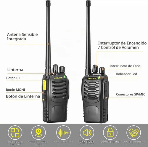 Vista 2 de 888HD Walkie Talkies, radios digitales bidireccionales para 888HD-6 Pack