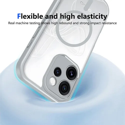 Vista 89 de Funda magnética transparente compatible con Xiaomi 17T, color negro 2 en 1 PC + TPU cubierta de teléfono a prueba de golpes, carcasa protectora