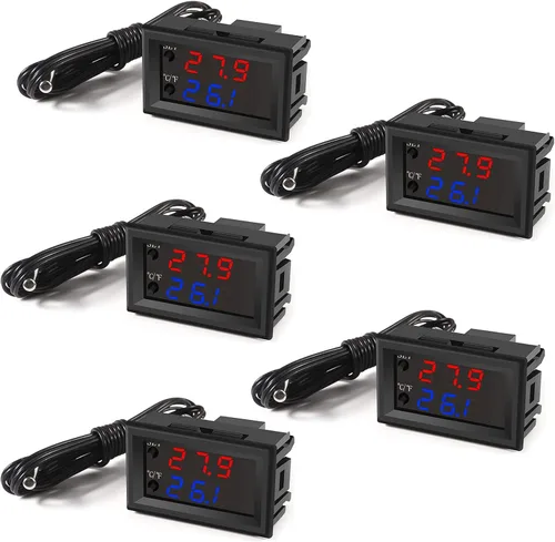 Vista 2 de UMLIFE 2 piezas de controlador de temperatura -50 a 110 Celsius (-58 a 230 F) DC 12V interruptor de control de termostato programable