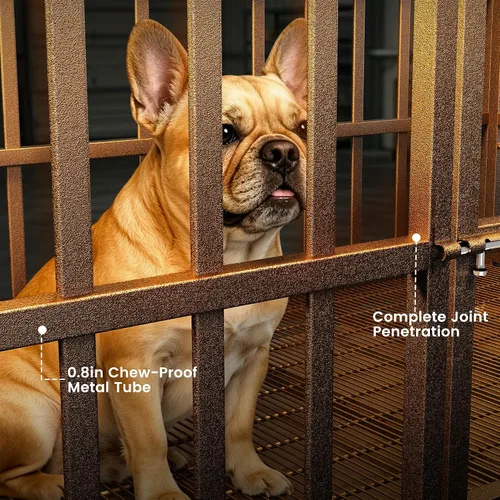 Vista 3 de Hiwokk Jaula para perros resistente de 38 pulgadas, perrera indestructible