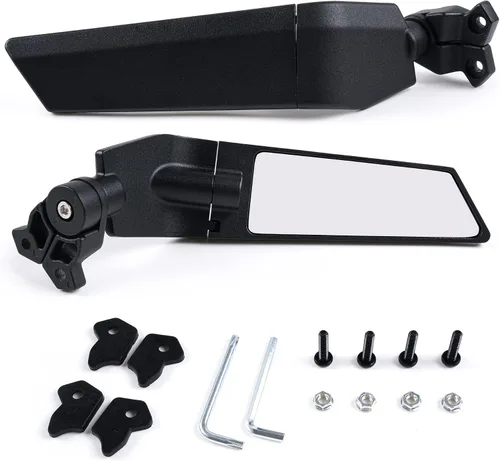 Vista 2 de Espejos retrovisores para motocicleta, espejos laterales giratorios ajustables para Honda CBR250R CBR500R CBR650R CBR1000R Kawasaki ZX6R ZX10R Ninja
