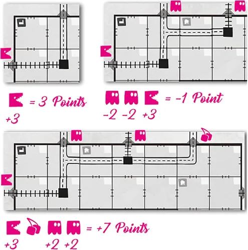 Vista 3 de Horrible Guild: Railroad Ink Challenge: Arcade Expansion Pink, se pueden agregar expansiones a cualquier juego base de desafío de tinta