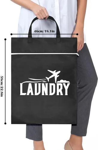 Vista 7 de 2 piezas de bolsas grandes de viaje para lavandería - Bolsa húmeda impermeable lavable para ropa sucia, traje de baño, entrenamiento, gimnasio