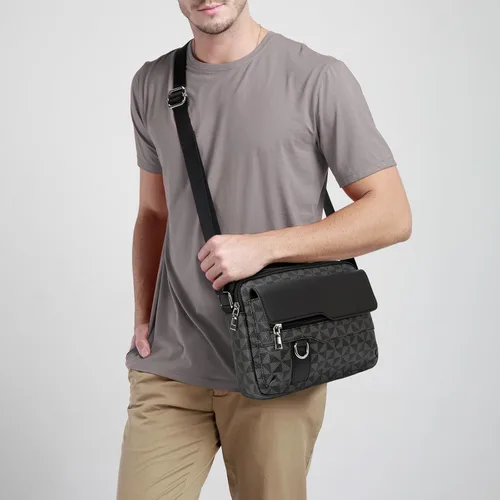 Vista 8 de XIKIBEA Bolso cruzado para hombre, bolso de hombro para hombre para ir al trabajo, bolso de viaje Bolso de trabajo para hombre pequeño