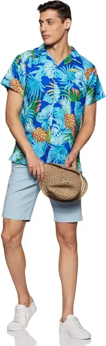 Vista 5 de Stylore Funky - Camisa hawaiana de ajuste relajado con piña, hibisco, varios