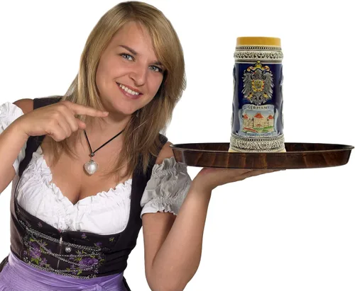 Vista 6 de Essence of Europe Gifts 0,65 litros OktoberfestHaus Castillos y ciudades de Alemania Cerveza Stein Tankard Cerámica Alemana Regalos para Hombres