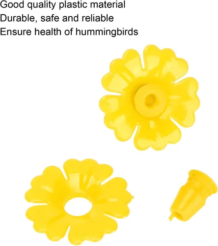 Vista 7 de 30 flores de repuesto para comederos de colibríes, piezas de repuesto para comederos colgantes, comederos de plástico para colibríes se adaptan a