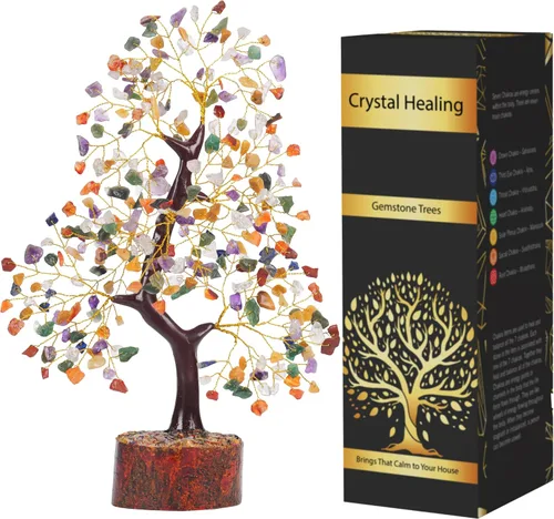 Vista 15 de Árbol de cristal de amatista YUVDIPR, piedras preciosas y cristales, decoración de escritorio de piedra de amatista, cristal sanador, árbol de gemas