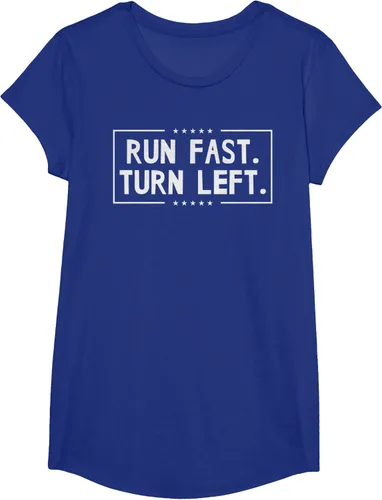 Vista 64 de Run Fast Turn Left - Camiseta para correr de pista y campo
