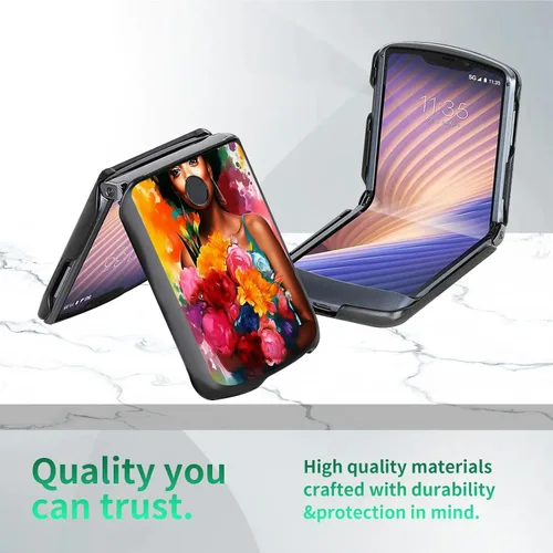 Vista 3 de Rossy Funda para Motorola RAZR 5G, para Moto RAZR 5G, funda delgada y ligera de policarbonato duro a prueba de golpes para Motorola Moto RAZR 5G