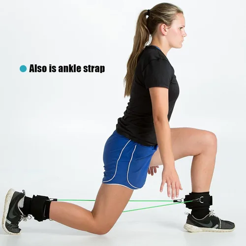 Vista 4 de 1 par de correas para muslos de neopreno acolchadas, mancuernas ajustables para piernas para entrenamiento de fuerza Fitness, ejercicio de velocidad