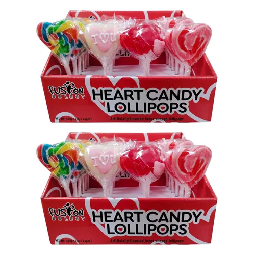 Vista 8 de Fusion Select 24 paletas en forma de corazón – Lollipop dulce corazón para rellenos de bolsas de fiesta, rellenos de piñata – Ideal para el día