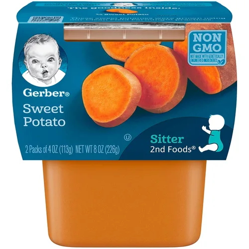 Vista 3 de Gerber 2nd Food Baby Food - Puré de batata (2 unidades) y Gerber My 1st Veggies Kit de inicio (zanahoria, frijoles verdes y puré de batata)