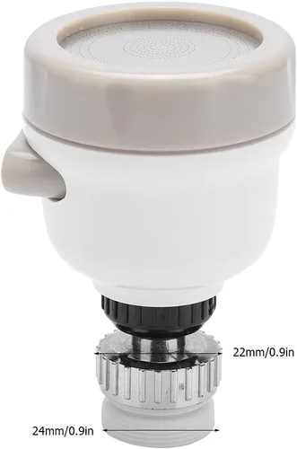 Vista 2 de Cabezal giratorio para grifo de cocina, grifo giratorio de 360 grados, boquilla de filtro de salpicaduras con 3 modos de ajuste para cocina, grifo