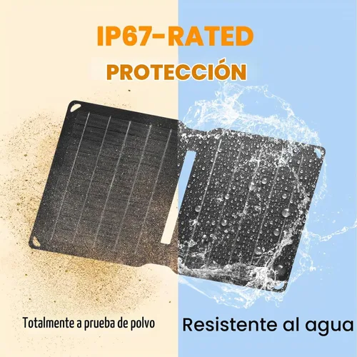 Vista 4 de Paneles solares portátiles de 10 W (5 V 2 A máximo), cargador solar plegable con puerto USB-A para teléfono celular, iPad, banco de energía, paneles