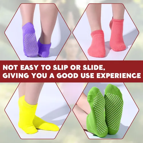 Vista 4 de Jspupifip 24 pares de calcetines de agarre de pilates a granel para mujeres, calcetines de yoga antideslizantes para el hogar, hospital, calcetines