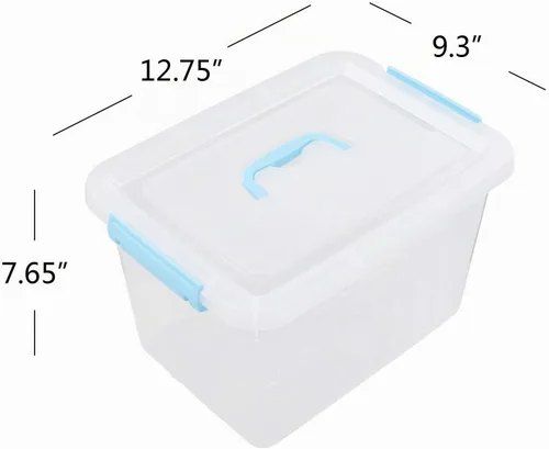 Vista 2 de Hespama Contenedor de almacenamiento con tapa de 12 cuartos de galón, caja