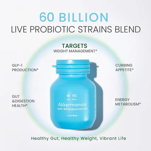 Vista 2 de 60 mil millones de Akkermansia Muciniphila con salidrosida, rodiola, bifidobacteria, apoya la producción de GLP-1 de forma natural, liberación