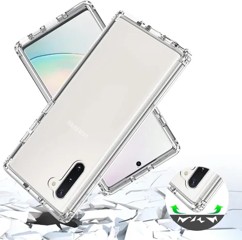 Vista 7 de Funda para Galaxy Note 10, SM-N970U con protector de pantalla de vidrio templado, carcasa protectora de cuerpo completo transparente