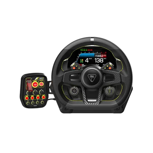 Vista 2 de Turtle Beach VelocityOne Race Wheel & Pedal System Licensed for Xbox Series XS, Xbox One, Windows 10 & 11 PCs Force Feedback, Three Pedals &