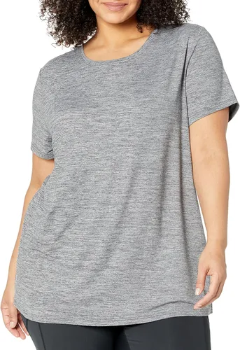 Vista 5 de Amazon Essentials Camiseta de manga corta con cuello redondo para mujer, de secado rápido, para entrenamiento, gimnasio, paquete múltiple