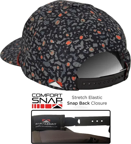 Vista 2 de Paramount Outdoors Big Foot Squatch Gorra de rendimiento para pesca con cuerda, perforación láser, cierre de presión Negro