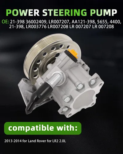 Vista 2 de SCITOO Bomba de dirección asistida, con polea, compatible con Land Rover LR2 2013-2014 2.0L, reemplazo # 21-398 bomba de asistencia de potencia
