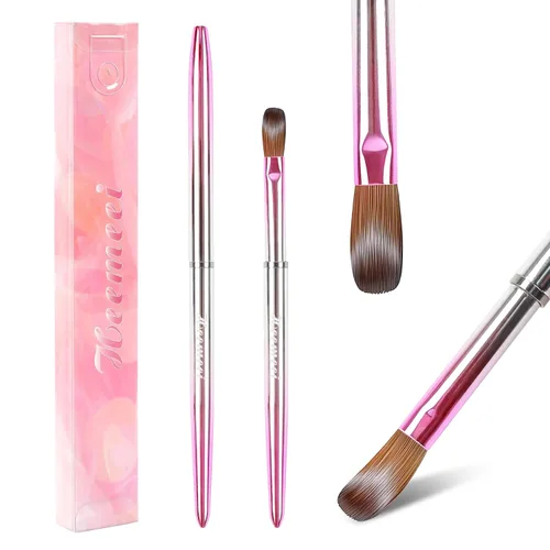 Vista 9 de Cepillo de uñas acrílico 100% Kolinsky, tamaño 8, cepillo acrílico para uñas Split-Resistant & Durable Bristles, Superior Acrylic Powder