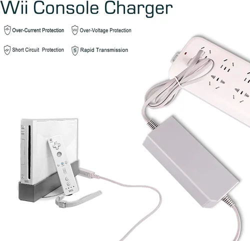 Vista 5 de Cargador de consola para Wii adaptador de corriente de pared de CA para Nintendo Wii no para Nintendo Wii U