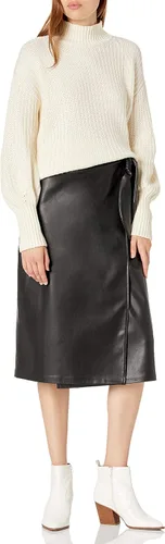 Vista 3 de The Drop INES - Suéter grueso acanalado con cuello alto falso para mujer