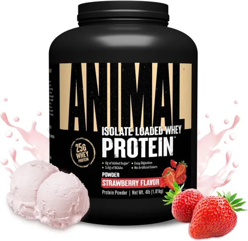 Vista 7 de Animal Whey Protein Isolate Powder 25g Protein Banana Split 2lb