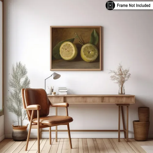 Vista 6 de Poster Master Impresión de pintura de limones vintage, póster retro de frutas, arte de alimentos y bebidas, diseño de pared de naturaleza muerta