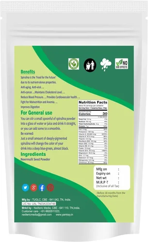 Vista 2 de Polvo de espirulina natural (1500 GM)