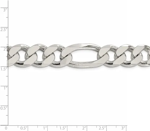 Vista 4 de Pulsera de plata de ley 925 maciza para hombre 0591 in con cierre de mosquetón 79 in