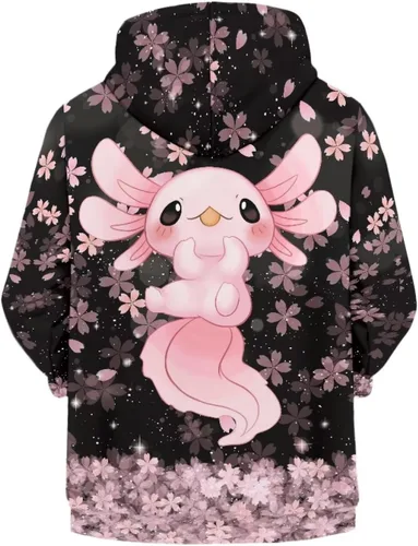 Vista 4 de Yuuxorilu - Sudadera con capucha y cremallera completa para niñas, con bolsillos, ropa para niños
