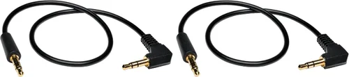Vista 2 de TRIPP LITE P312-001-RA - Cable de audio mini estéreo de 1 pie de 0.138 in con un enchufe de ángulo recto, color negro