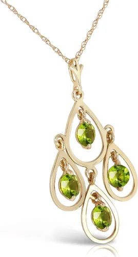 Vista 3 de Galaxy Gold GG Collar de oro de 14k de inspiración griega con peridoto redondo natural