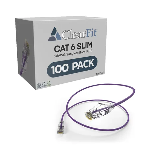 Vista 147 de UNC Group - Paquete de 10 cables de conexión Ethernet Cat6 28AWG de 1 pie, red, arranque transparente, Internet Cat 6, clasificación para centro