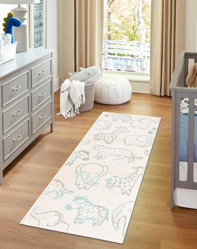 Vista 6 de Unique Loom Whimsy Collection - Alfombra rectangular de 2 pies 2 pulgadas x 2 pies 11 pulgadas, gris/marfil