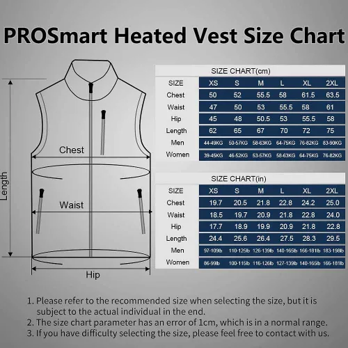 Vista 7 de PROSmart Chaleco térmico polar ligero chaleco con batería USB para hombres y mujeres Unisex